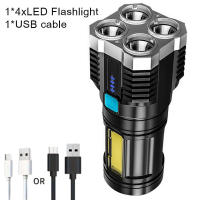 Linterna De Mano Recargable LED Alta Potencia Para Camping Con 4 Lámparas LED Y Luz Lateral COB Para Iluminación Al Aire Libre USB - details 0