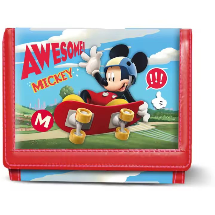 Cartera Mickey Mouse Roja con Compartimentos Interiores para Niños - 1
