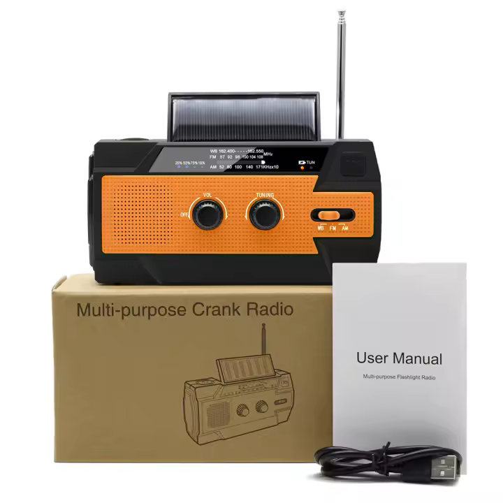 Radio portátil de Banda completa antidesastres emergencia manual multicuonal Radio Solar
Máquina FM - 1