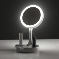 Espejo de maquillaje con luz LED para escritorio, espejo con aumento de 1X 10X, USB o Baterías, espejo plegable para viaje - details 4