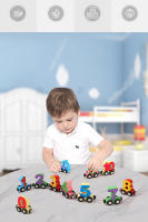Juego Educativo De Montessori Magnético Digital De Color Para Niños Tablero De Ajedrez De Madera Con Vehículos Aprendizaje De Colores Y Formas 12 Piezas - details 1