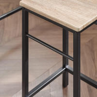 ORION91 Conjunto de Mesa Alta Comedor y 4 Taburetes de Bar – MDF y Metal Color Negro 🖤 100cm x 60cm x 87 cm - diseño industrial para cocina, comedor Juego - SpazioLuzio - details 2