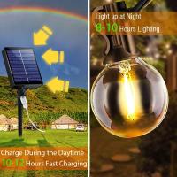 Luces De Cadena De Globos LED G40 Solar Para Exterior Decoración De Fiesta Y Jardín Lámpara De Calle Fairy Para Boda Y Vacaciones IP66 Impermeables - details 2