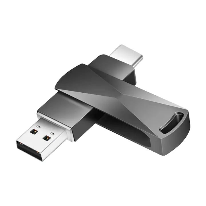 2en1 USB Memoria Stick Metal 128GB 64GB 32GB USB2.0 Tipo-C Transmisión Recíproca Smartphone Computadora Portátil - 1