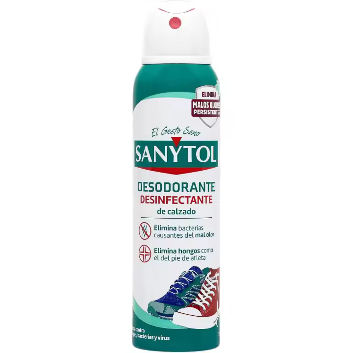 Sanytol Desinfectante para Zapatos 150 ml | Elimina Olores, Bacterias y Hongos | Spray Sin Lejía - 1