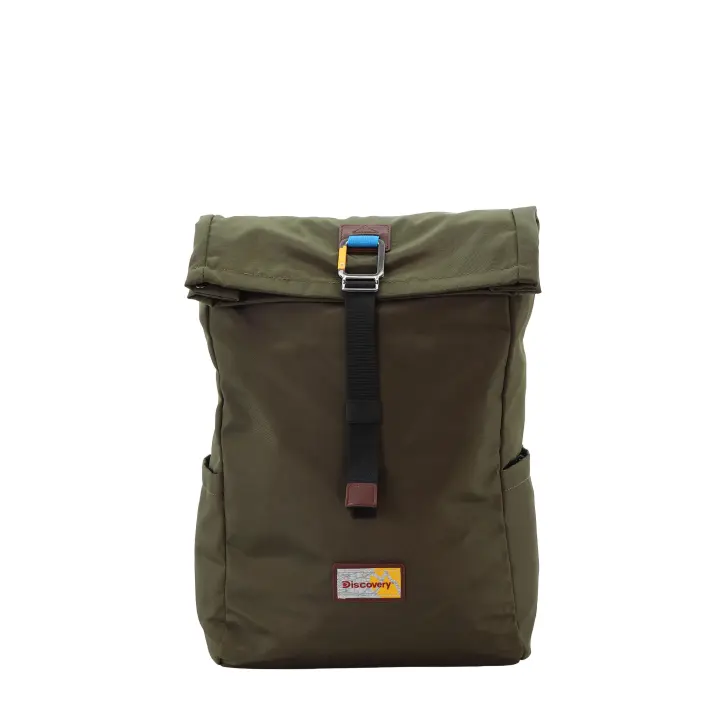 Mochila Roll Top DISCOVERY Icon en color verde Recycled Pet 15L - 1
