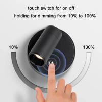 Lámpara De Lectura Inalámbrica LED Recargable Con Base Magnética Y Interruptor Táctil En Negro Y Blanco Luz De Pared Moderna Para El Dormitorio - details 5