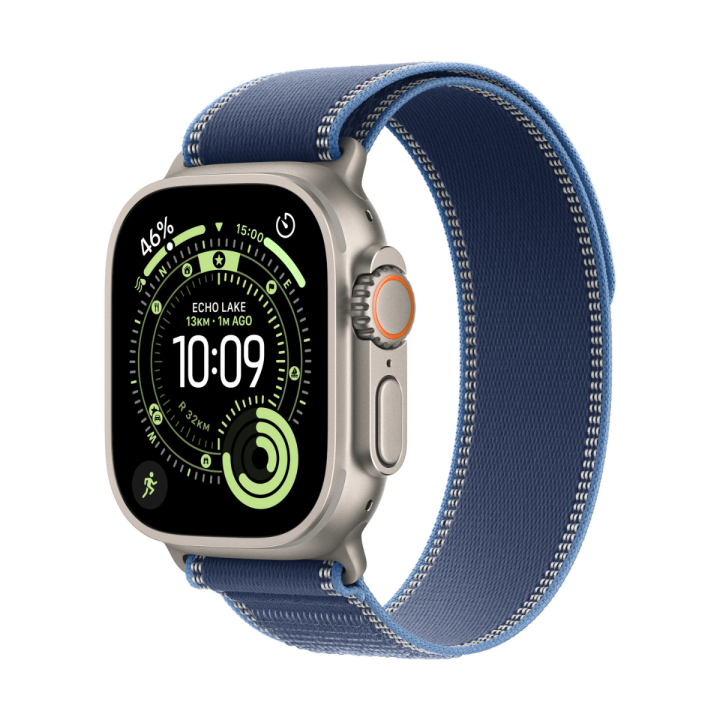 Apple Watch Ultra 3 GPS + Cellular 49mm Titanio Natural con Correa Trail Loop Azul (Bright Blue) - Talla M/L