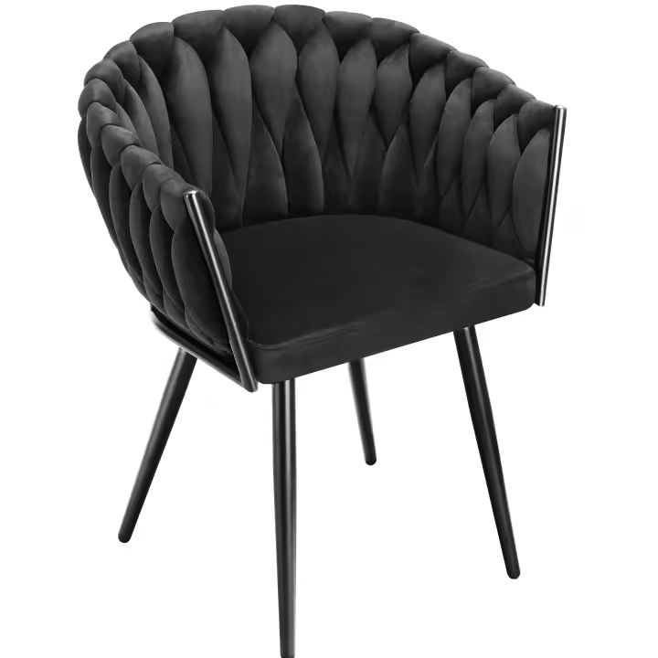 Tectake - Juego de sillas de comedor Astano, 60,5 x 55 x 75 cm, Terciopelo acolchado, Diseño anudado, Respaldo continuo, Silla para salón o dormitorio, Mueble moderno, Respaldo continuo, Patas de acero, Pies regulables en altura, Capacidad de carga 120 kg - 1