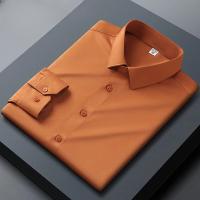 Camisa Blanca Antirroto Para Hombre Cuello Alto Manga Larga Ajustada Resistente a Las Arrugas Traje Formal Para Negocios Y Trabajo - details 16