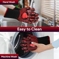 Guantes Barbacoa, Guantes para Horno Resistentes al Calor hasta 800 ℃ / 1472 ℃ para Cocina, Parrilla, Hornear, Microondas - certificación EN407(1 Par) - details 4