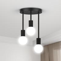 Lámpara Colgante Vintage De 3 Luces E27 Soporte Semi-Enchufe Para Techo Moderno Para Dormitorio Sala De Estar Pasillo - details 7