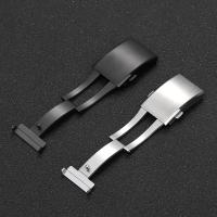 Correa De Reloj Watchdives 18mm 20mm 22mm Plata Seguridad Plegable Cierre De Acero Inoxidable Milled Reemplazo De Hebilla De Reloj - details 3