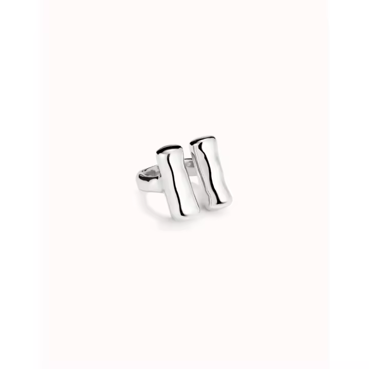 UNO DE 50 ANILLO Mujer SER NATURAL Plateado Forma Tubos Fabricacion Artesanal - 1