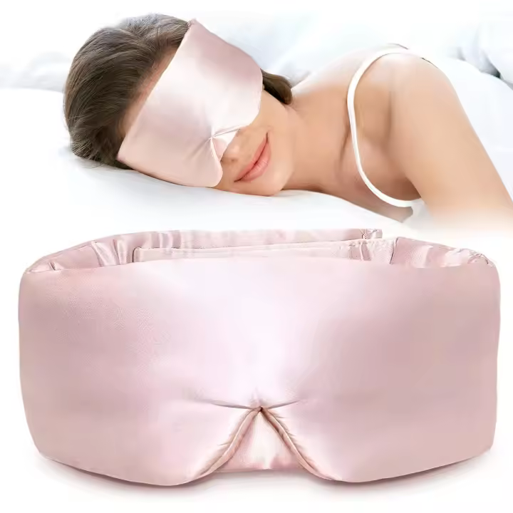 Masque de sommeil en soie - Pour homme et femme - 100% soie de mûrier pure - 22 mommes - Avec sangle réglable - 1