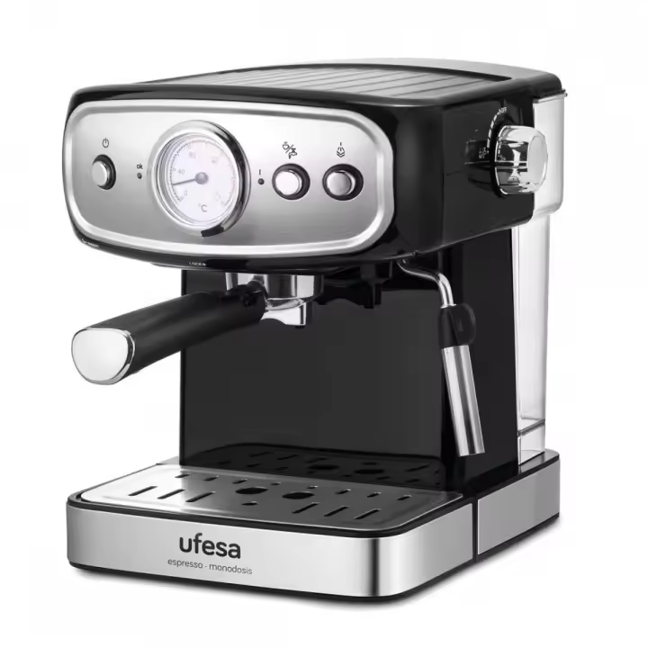 Cafetera Espresso Ufesa CE7244 Brescia de 20 Bares con Vaporizador Orientable para Café Molido y Monodosis, Diseño Retro - 1