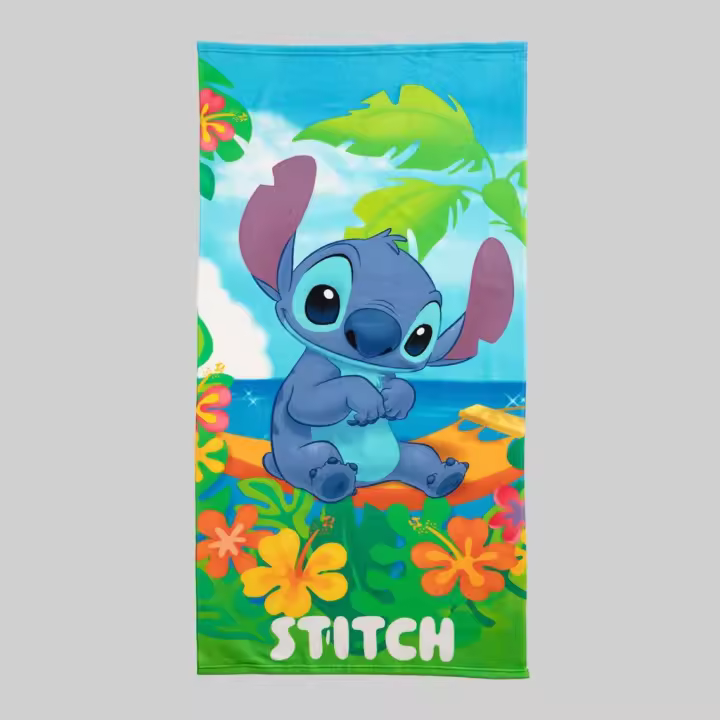 Toalla de Playa Estampada Lilo&Stitch, Modelo Aloha, Multicolor, 70x140cm, Disney - 1