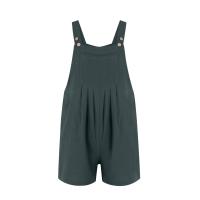 Traje De Mujer Casual De Algodón Lino Suave Con Pierna Ancha Y Bolsillos Estilo Callejero Cómodo Para Verano Color Sólido - details 32