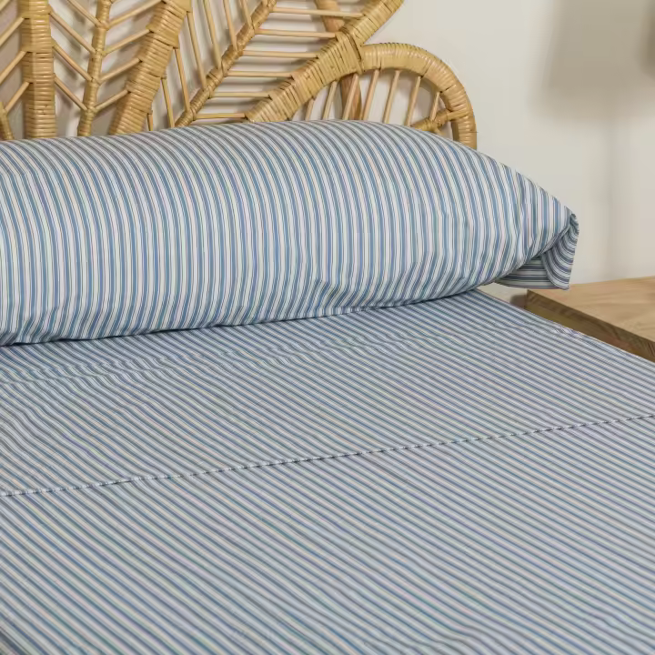 TRAMAS+ Sábanas 100% algodón, Suave y Traspirable, Juego de sábanas 3 Piezas, Sábana Bajera Ajustable, Encimera,  Fundas de Almohada , Certificado Oeko Tex - 1
