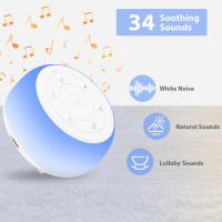 MBZ203 Máquina De Ruido Blanco Para Bebé Con Luz Nocturna De 7 Colores Y 34 Sonidos Soothing Timer Ajustable Monitor De Sueño Para Niños - details 1