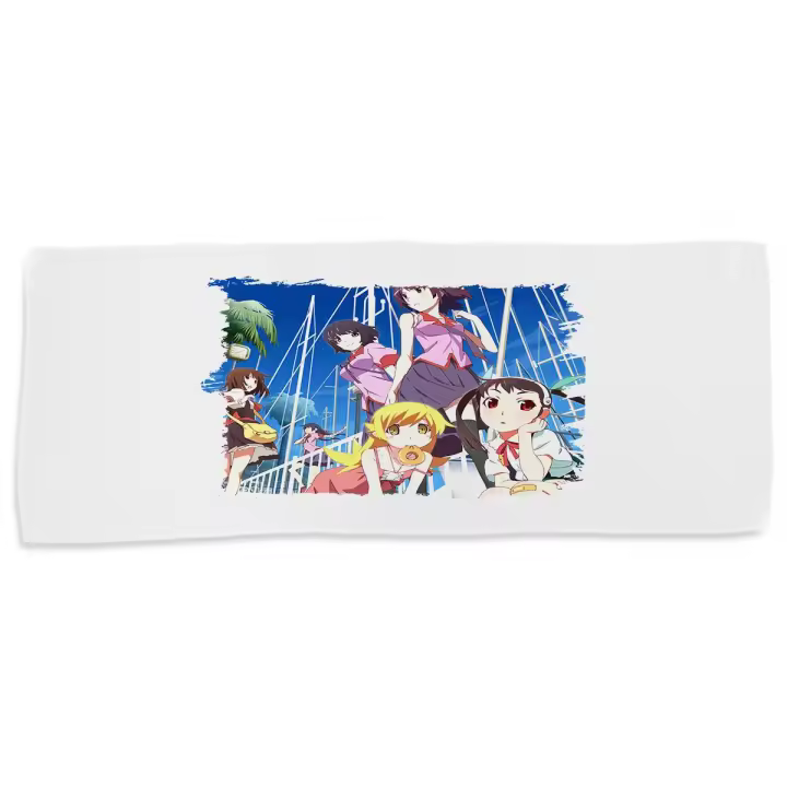 MERCHANDMANIA TOALLA MEDIANA GIMNASIO ABSORBENTE Monogatari Series Off & Monster Season suave con bolsita - 1