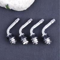 4pcs Valvulas De Neumáticos Metálicas Cromadas 90 Grados En Tubo Accesorios De Coche Largo En Forma De L Para Automóviles - details 2