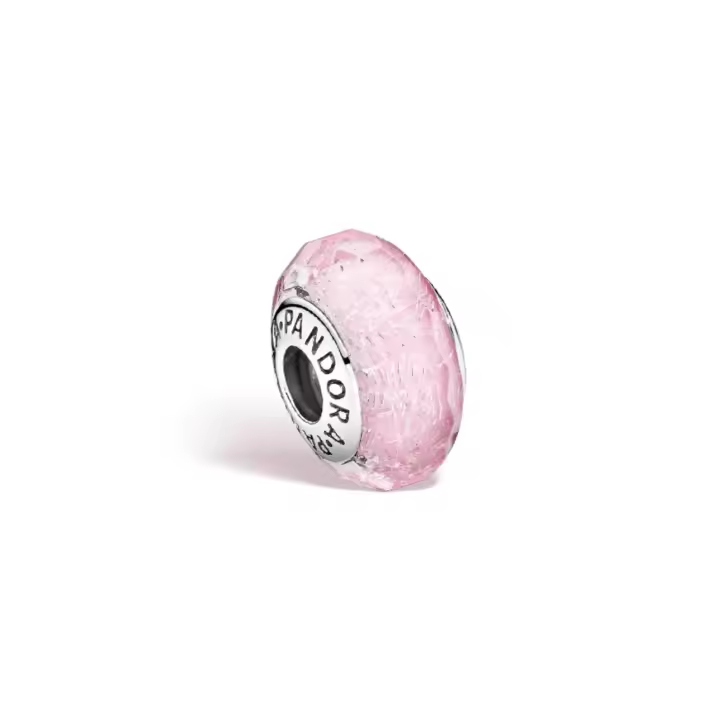 PANDORA - Hilo de cristal rosa brillante, cristal de Murano, bricolaje, cuentas, regalo de cumpleaños, cristal rosa brillante - 1