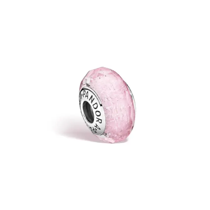 PANDORA - Hilo de cristal rosa brillante, cristal de Murano, bricolaje, cuentas, regalo de cumpleaños, cristal rosa brillante - 1