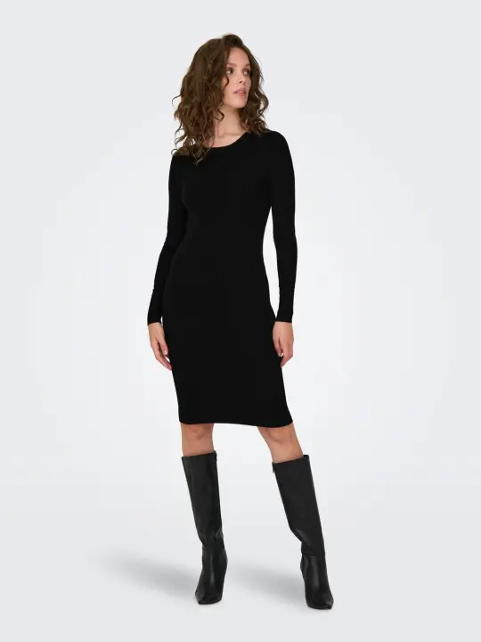 Vestido Louisa Negro Punto de Only - 1
