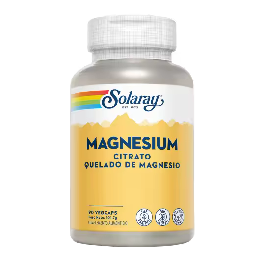 Solaray Magnesio Citrato 90 Cápsulas - Suplemento Muscular - 1