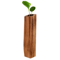 Vaso De Flores Vintage De Madera Wakauto a Prueba De Fugas Decoración Para Escritorio De Oficina Soporte Para Plantas Y Flores (Café) - details 6