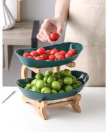Tazón De Frutas De Madera Con Partición Y Tazón Para Postres Y Pasteles De 2/3 Capas Platos De Cocina Para Comidas Y Snacks Estilo Europeo Color Sólido - details 4