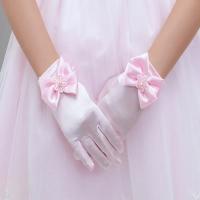 Guantes De Encaje Para Niñas Blancos Con Lazo Guantes De Satén Dulce Para Niños Accesorios De Boda Y Comunión Moda Infantil - details 0