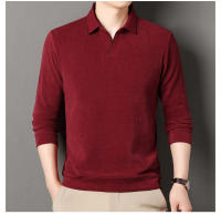 Camisa Polo De Lana De Color Sólido Para Hombre Primavera Otoño Cuello En Escalera De Lujo Calidad Diseño Casual Top De Manga Larga - details 8