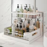 Organizadores y almacenamiento para debajo del fregadero, con cajón deslizante, estante multiusos de 2 niveles para baño y cocina - details 10