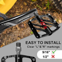 Pedales De Bicicleta BUCKLOS 3 Bearings Ultraligeros Antideslizantes De Aluminio Para MTB Accesorios De Bicicleta Pantalla De Montaje 9/16'' Peso Approx. 296g/M96 286g/R36 - details 9