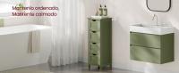 VASAGLE Armario de baño, Armario de Almacenamiento, Armario de Pie, con 4 cajones, 30 x 30 x 82 cm, para Baño, Sala de Estar, Comedor, Cocina, Estilo Moderno, Verde Laurel - details 0