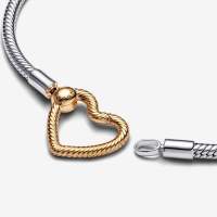 Pulsera PANDORA de Cadena de Serpiente con Cierre de Corazón - Pandora Moments, Joyería de Moda y Elegante para Mujeres - details 2