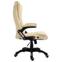 vidaXL Silla de oficina de cuero sintético color crema - details 3