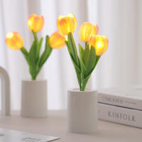 Lámpara De Noche Tulipán LED Para Decoración Del Hogar Y Dormitorio Luz De Sueño Con Pilas Incluidas Decoración Floral Para Mesa Del Cama - details 1