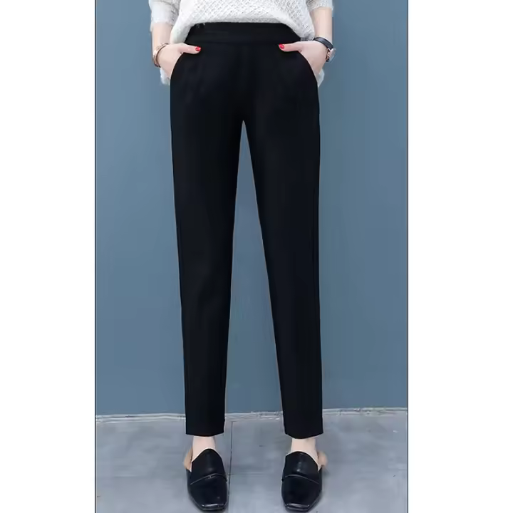 Nuevos Pantalones Harem Clásicos Para Mujer 2024 Alta Cintura Pierna Ancha Estilo Casual Solido Pantalones Sueltos Versátiles De Pierna Larga - 1