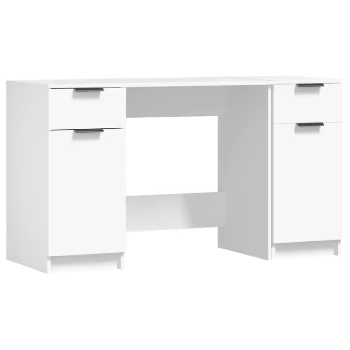 vidaXL ESCRITORIO CON ARMARIO LATERAL MADERA CONTRACHAPADA BLANCO - 1