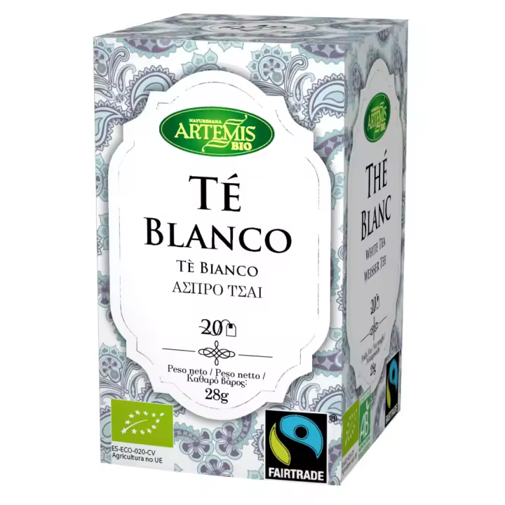 Artemis Té Blanco Ecológico con Polifenoles y Bajo en Cafeína - 20 Filtros - 1
