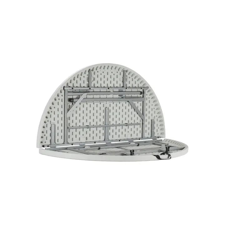 Marbueno Mesa Plegable Rectangular Resina Blanco Estructura de Acero Capacidad 4 personas Carga Máxima 150 kg 122X74 cm Catering, Jardin, Playa, Camping, Eventos y Terraza 10530 - 1