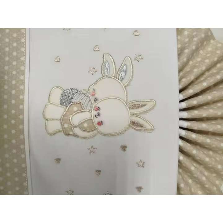 Cuna🍼✨ Juegos de Sábanas 100% Algodón para Cuna-Modelo Conejos- Fondo Blanco – Suavidad y Confort para tu Bebé  Mommata✨🛏️ - 1