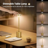 Lámpara De Mesa LED Táctil Recargable Luz Nocturna Para Escritorio Decoración De Habitación Restaurante Hotel Bar Lámpara De Lectura Sin Cable - details 3