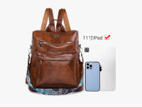 Mochila retro de cuero PU para Mujer, Bolso de Hombre antirobo, mochila de viaje de Ocio, Bolso para portátil de gran capacidad - details 1