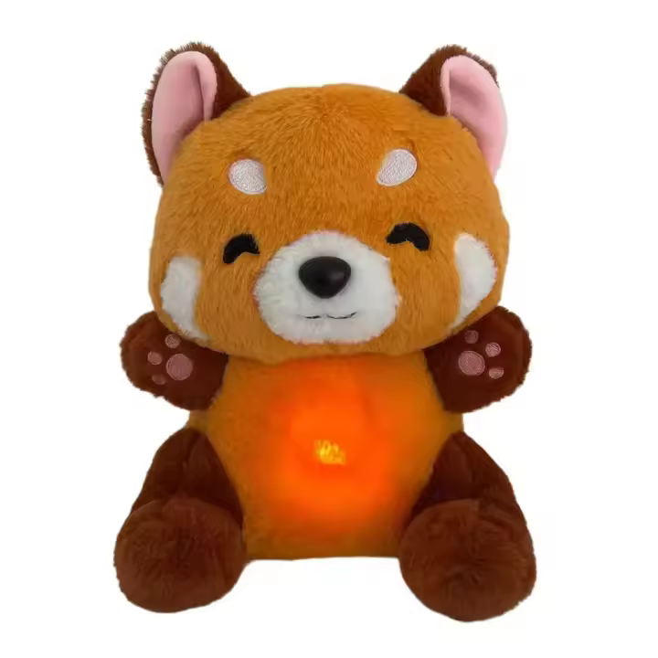 Peluche De Panda Rojo Con Respiración Rítmica Luz Y Música Juguetes Electrónicos Para Adultos Antiestrés En Cuatro Modos - 1