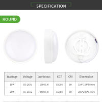 Lámpara De Pared LED Exterior 16W 20W IP65 Impermeable Para Jardín Porche Iluminación Oval Sconce Baño Resistente Al Humo 110V 220V Montaje En Superficie - details 4
