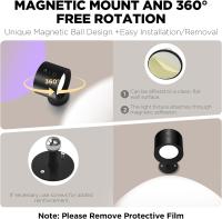 Lámpara De Pared RGB LED Recargable Con Control Remoto 9 Colores Rotación De 360° Luz Nocturna Para Dormitorio Sin Cable - details 3